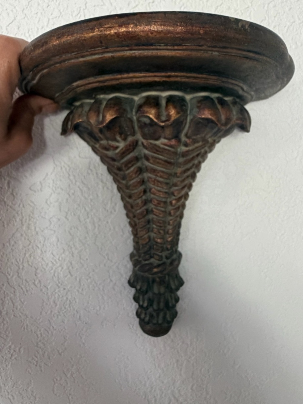 Source Unknown Ornate Wall Display Bracket in Copper-Bronze Finish
